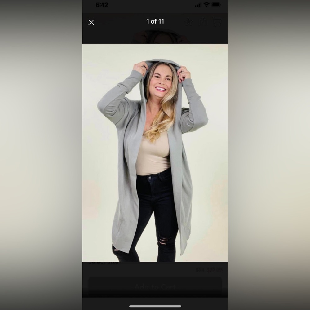 Mono B brand Livi longline Hoodie cardigan